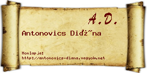 Antonovics Diána névjegykártya
