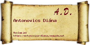 Antonovics Diána névjegykártya